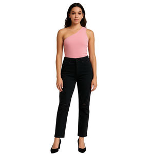 L’AGENCE Size 28 Women’s Black Distressed Knees Straight Jeans